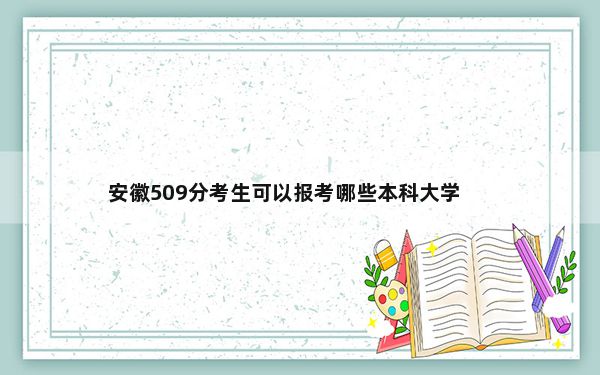 安徽509分考生可以报考哪些本科大学？ 2024年录取最低分509的大学