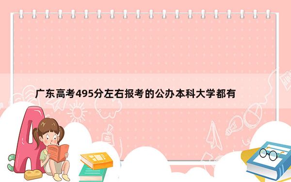 广东高考495分左右报考的公办本科大学都有哪些？ 2025年高考可以填报70所大学